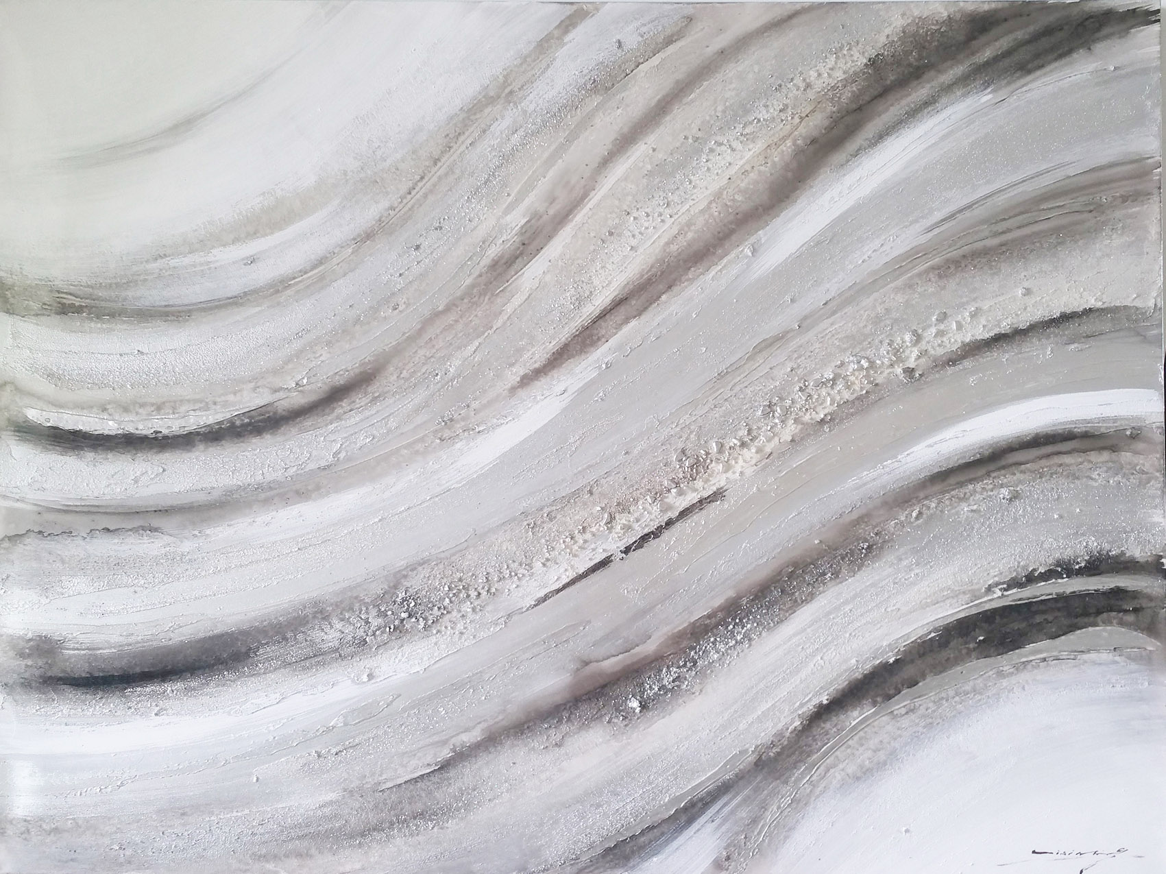 DY033 Wall décor art oil on canvas abstract grey tones